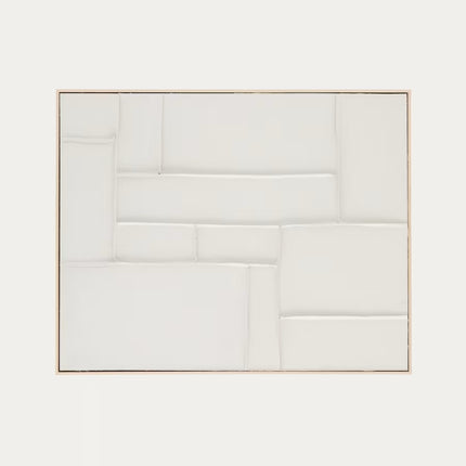 Quadro Klis de linho com formas geométricas branco 80 x 100 cm