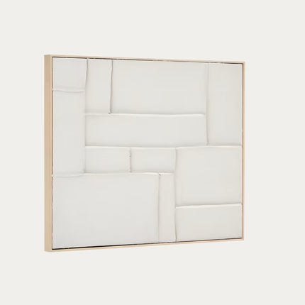 Quadro Klis de linho com formas geométricas branco 80 x 100 cm
