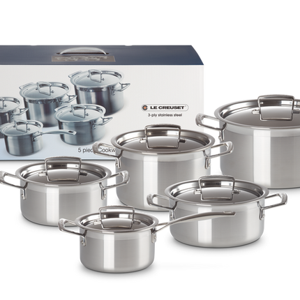 Set de 5 tachos Aço Inoxidável Classic