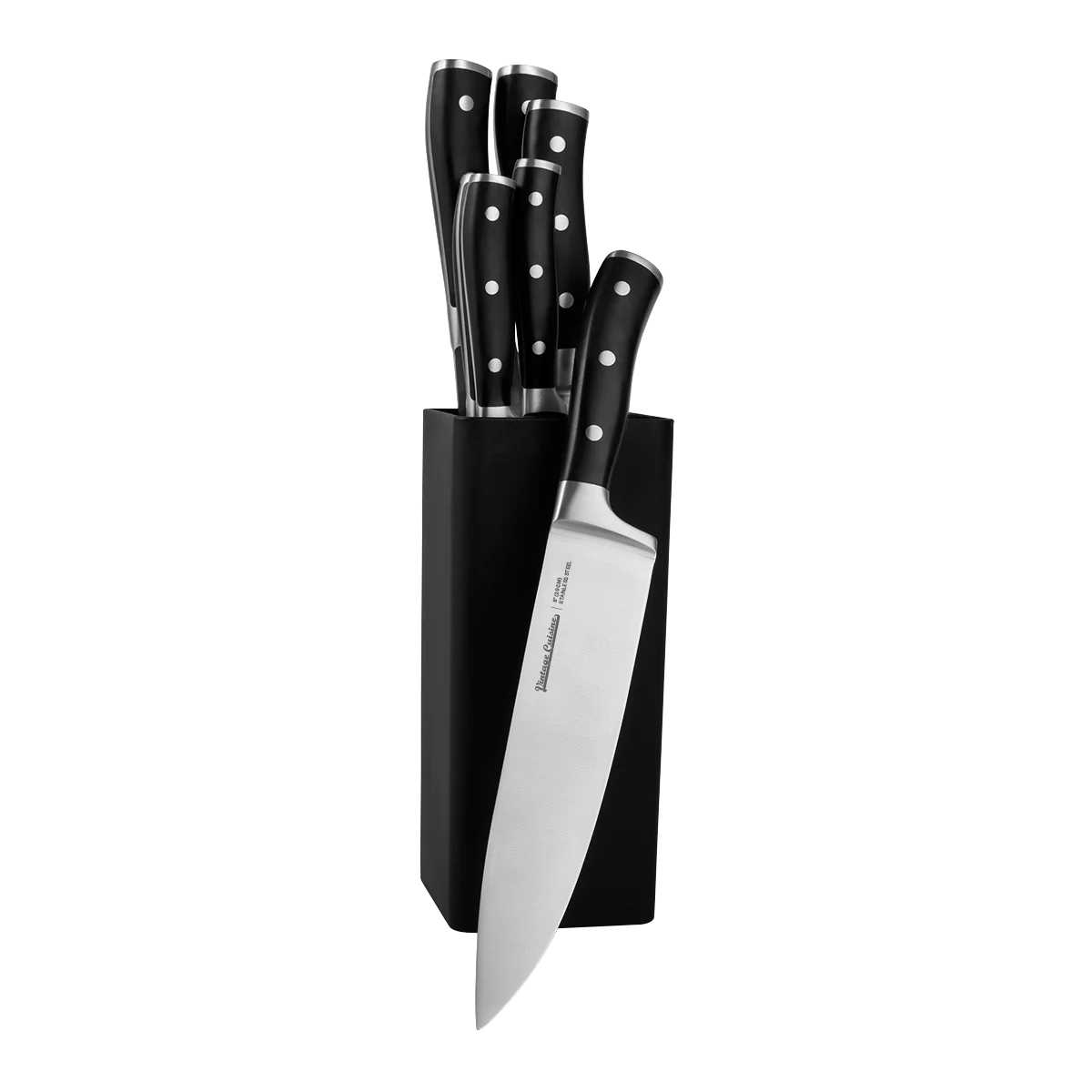 Bloco com 7 facas de cozinha Vintage Cuisine