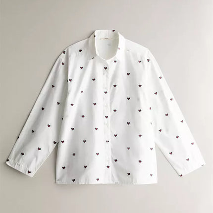 CAMISA PIJAMA ALGODÃO CORAÇÕES NATAL