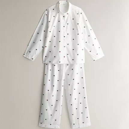 CAMISA PIJAMA ALGODÃO CORAÇÕES NATAL