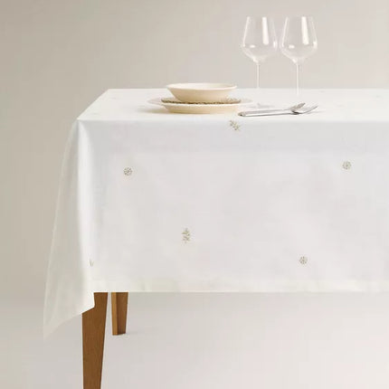 TOALHA DE MESA ALGODÃO LINHO BORDADOS NATAL