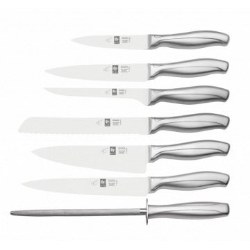 Bloco Preto Mate Facas Absolute 7 Peças Icel