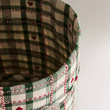 CESTO DE PÃO ALGODÃO CORAÇÕES NATAL