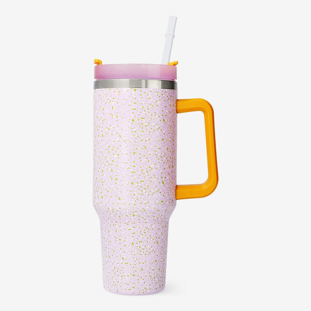 Copo multicolorido com tampa e palhinha - 1,2 L