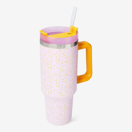 Copo multicolorido com tampa e palhinha - 1,2 L