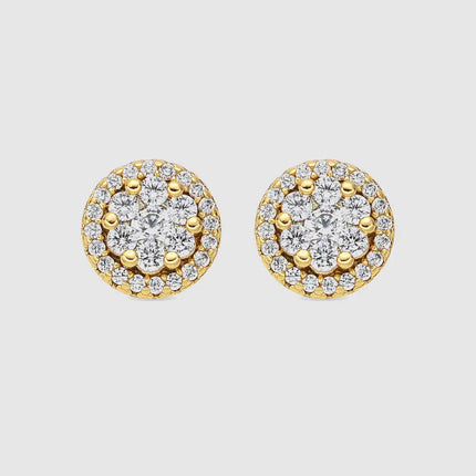 Brincos Africa com Acabamentos em Ouro 18k e Zirconita Branca