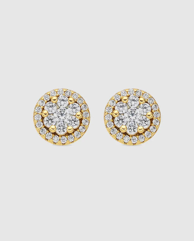 Brincos Africa com Acabamentos em Ouro 18k e Zirconita Branca