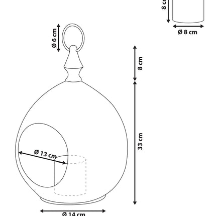 Lanterna LAESO Metal 33 cm Dourado