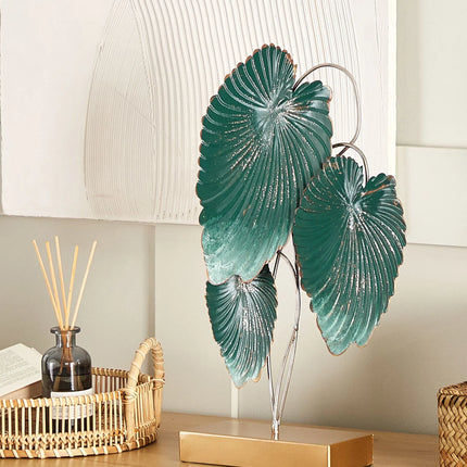 Acessório decorativo Folha SODIUM Metal Azul esverdeado