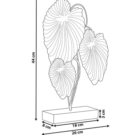 Acessório decorativo Folha SODIUM Metal Azul esverdeado