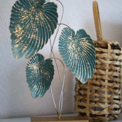 Acessório decorativo Folha SODIUM Metal Azul esverdeado