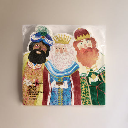 Conjunto de 20 Guardanapos de Papel Reis Magos