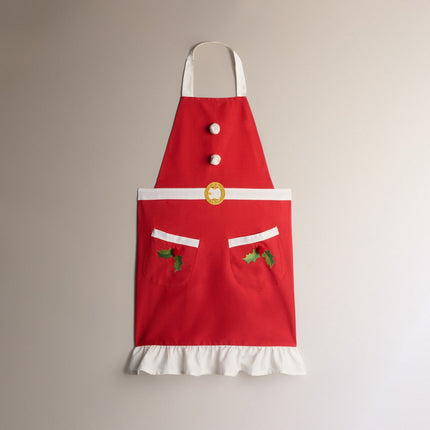 Avental natalício de algodão sustentável Miss Santa