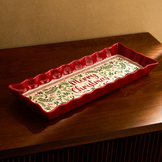 Travessa Retangular Merry Christmas