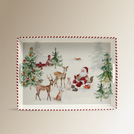 Tabuleiro de Melamina Pai Natal na Aldeia