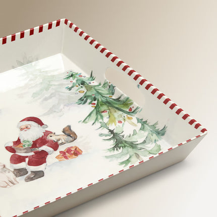 Tabuleiro de Melamina Pai Natal na Aldeia