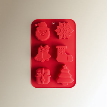 Molde de Silicone Retangular 6 Formas Natal