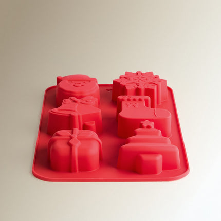 Molde de Silicone Retangular 6 Formas Natal