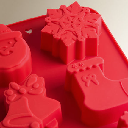 Molde de Silicone Retangular 6 Formas Natal