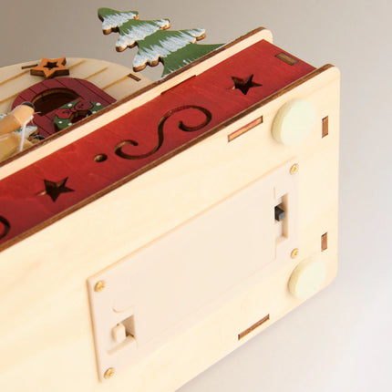 Figura Caravana de Madeira com 15 Luzes LED Natal