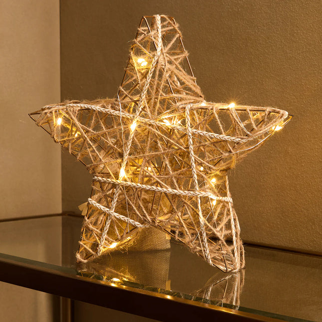 Figura Estrela de Fibra com 20 Luzes LED Natal