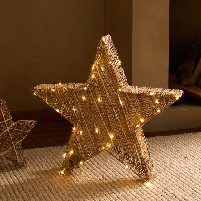 Figura Estrela de Fibra com 60 Luzes LED Natal