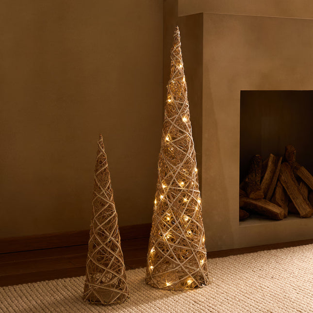 Figura Cone de Fibra com Luzes LED Natal