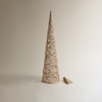 Figura Cone de Fibra com Luzes LED Natal