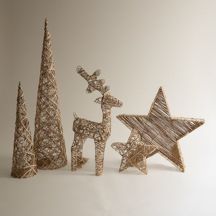 Figura Cone de Fibra com Luzes LED Natal