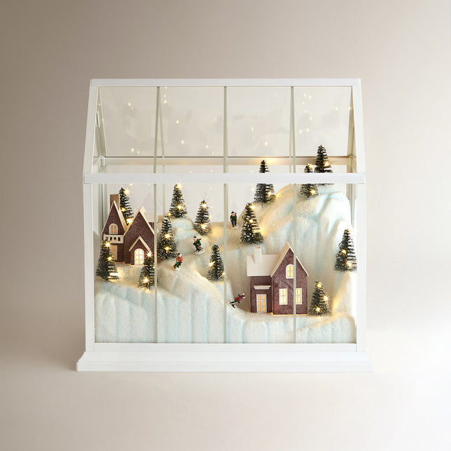 Figura Estufa de Cristal com 47 Luzes LED Natal