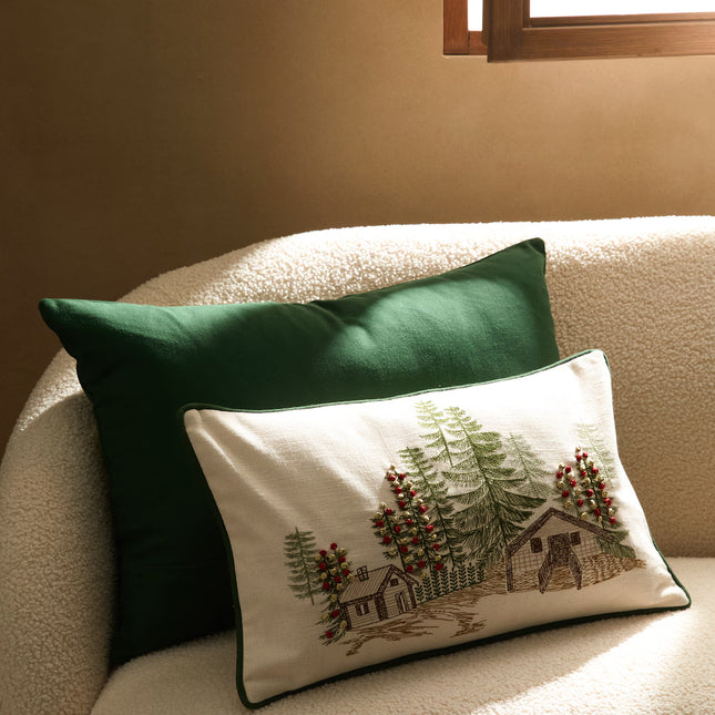 Almofada Decorativa Retangular com Bordado Acey